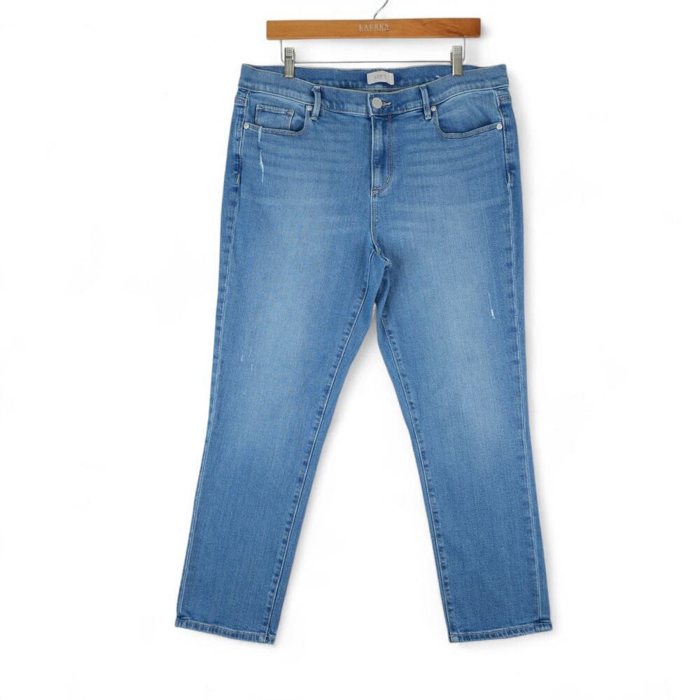 Loft Outlet Jeans Womens 12 Blue‎ Modern Denim Crop Stretch Distressed Preppy